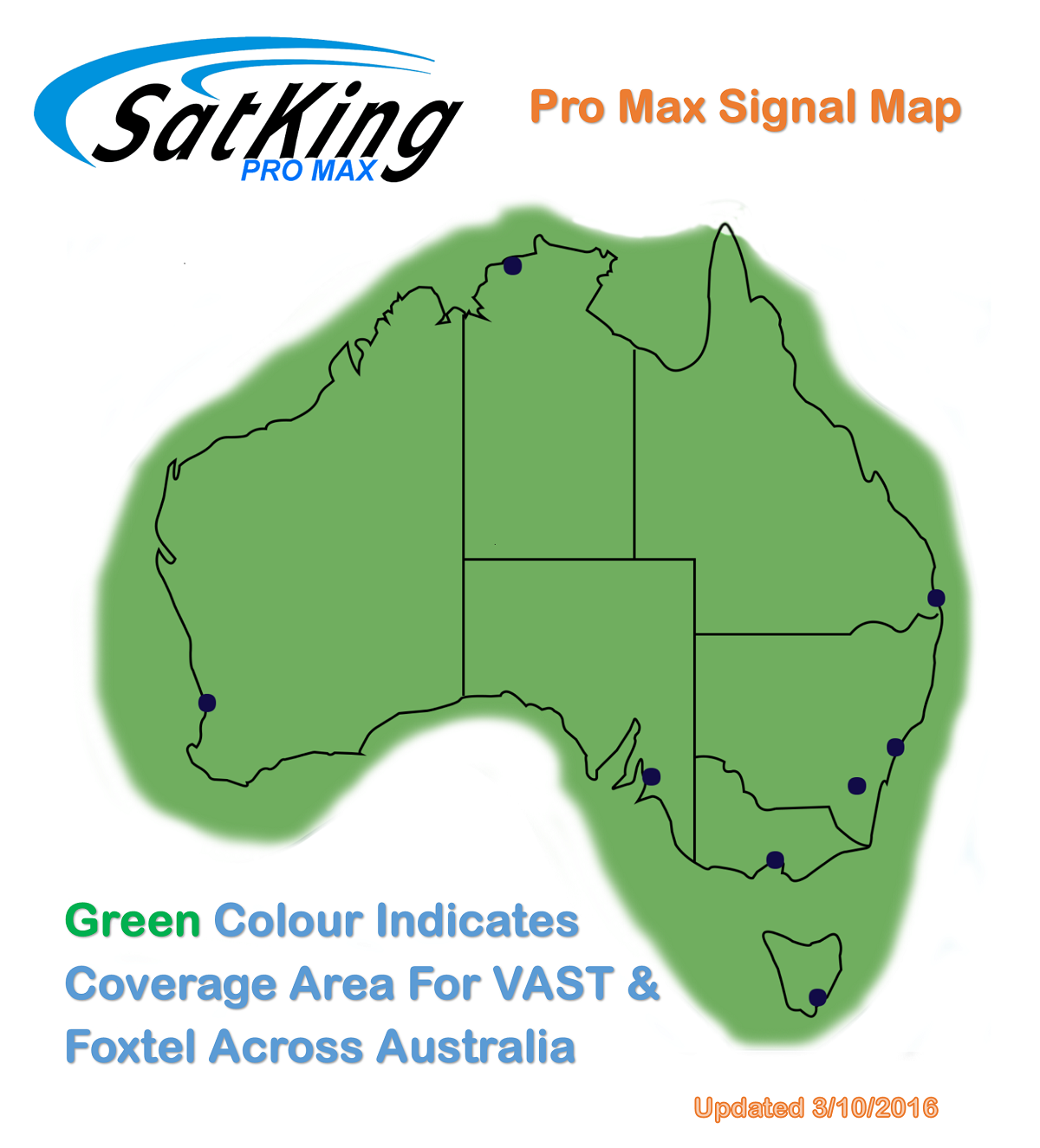 Pro Max Satellite Signal Estimated Coverage Map